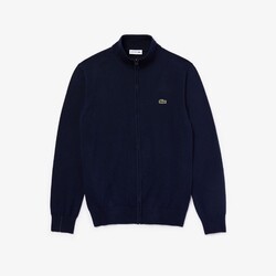 Lacoste High Neck Zip Cardigan Navy Blue