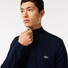 Lacoste High Neck Zip Cardigan Vest Navy Blue