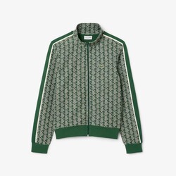 Lacoste Paris Jacquard Fantasy Pattern Cardigan Green-Sinople