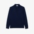 Lacoste Paris Stretch Cotton Piqué Hidden Button Placket Long Sleeve Polo Navy