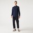 Lacoste Paris Stretch Cotton Piqué Hidden Button Placket Long Sleeve Polo Navy