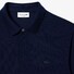 Lacoste Paris Stretch Cotton Piqué Hidden Button Placket Long Sleeve Polo Navy