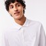 Lacoste Paris Stretch Cotton Piqué Hidden Button Placket Long Sleeve Polo Wit