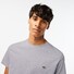 Lacoste Premium Fine Pima Cotton Jersey Crew Neck Croc Emblem T-Shirt Silver Chine