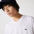 Lacoste Premium Lightweight Pima Cotton Jersey Ribbed V-Neck T-Shirt Wit