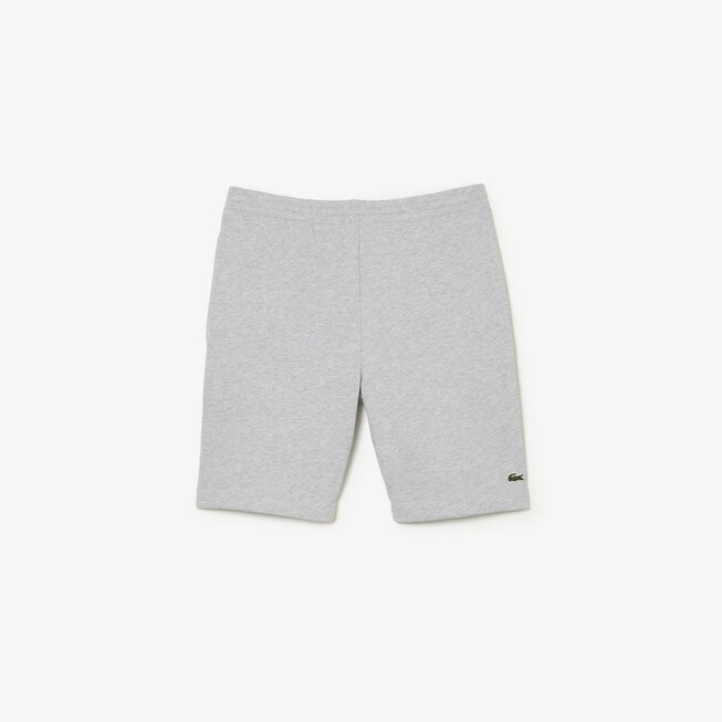 Lacoste Short Jogger Fleece Uni Color Drawstring Waistband Joggingbroek Silver Chine