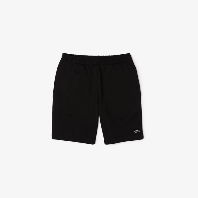 Lacoste Short Jogger Fleece Uni Color Drawstring Waistband Joggingbroek Zwart