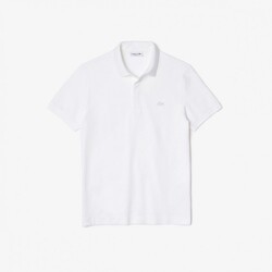 Lacoste Smart Paris Stretch Cotton Piqué Hidden Button Placket Polo Wit