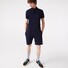 Lacoste Smart Paris Stretch Cotton Piqué Hidden Button Placket Poloshirt Dark Evening Blue