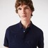 Lacoste Smart Paris Stretch Cotton Piqué Hidden Button Placket Poloshirt Dark Evening Blue