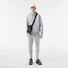 Lacoste Sweat Zipper Hoodie Organic Brushed Cotton Blend Fleece Vest Silver Chine