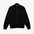 Lacoste Sweat Zipper Organic Brushed Cotton Blend Fleece Uni Color Cardigan Black