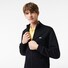 Lacoste Sweat Zipper Organic Brushed Cotton Blend Fleece Uni Color Cardigan Black
