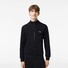 Lacoste Sweat Zipper Organic Brushed Cotton Blend Fleece Uni Color Cardigan Black