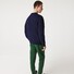 Lacoste Sweatshirt Crew Neck Uni Color Brushed Organic Cotton Fleece Trui Donker Blauw