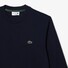 Lacoste Sweatshirt Crew Neck Uni Color Brushed Organic Cotton Fleece Trui Donker Blauw