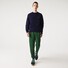 Lacoste Sweatshirt Crew Neck Uni Color Brushed Organic Cotton Fleece Trui Donker Blauw