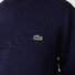 Lacoste Sweatshirt Crew Neck Uni Color Brushed Organic Cotton Fleece Trui Donker Blauw