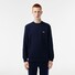 Lacoste Sweatshirt Crew Neck Uni Color Brushed Organic Cotton Fleece Trui Donker Blauw