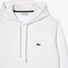 Lacoste Sweatshirt Hoodie Brushed Organic Cotton Fleece Kangaroo Pockets Trui Wit