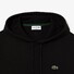 Lacoste Sweatshirt Hoodie Brushed Organic Cotton Fleece Kangaroo Pockets Trui Zwart