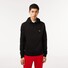 Lacoste Sweatshirt Hoodie Brushed Organic Cotton Fleece Kangaroo Pockets Trui Zwart