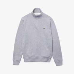 Lacoste Sweatshirt Uni Cotton Zipper Collar Pullover Silver Chine
