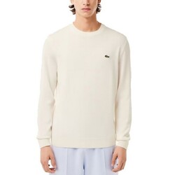 Lacoste Uni Color Crew Neck Cotton Blend Knit Pullover Flour