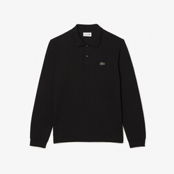 Lacoste Uni Color Long Sleeve Classic Cotton Piqué Poloshirt Black