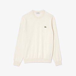 Lacoste Uni Cotton Crew Neck Chest Logo Embroidery Trui Flour