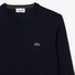 Lacoste Uni Cotton Crew Neck Chest Logo Embroidery Trui Navy Blue