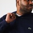 Lacoste Uni Cotton Crew Neck Chest Logo Embroidery Trui Navy Blue