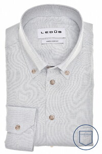 Ledûb Airy EcoVero Button-Down Fine Texture Overhemd Licht Blauw