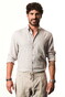 Ledûb Airy EcoVero Button-Down Fine Texture Shirt Light Brown