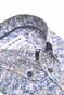Ledûb Allover Fantasy Leaves Pattern Button-Down Comfort Blend Fabric Overhemd Midden Blauw