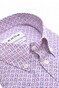 Ledûb Allover Fantasy Pattern Easy-Care Cotton Button-Down Overhemd Lichtblauw-Rood