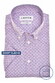 Ledûb Allover Fantasy Pattern Easy-Care Cotton Button-Down Overhemd Lichtblauw-Rood