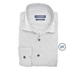 Ledûb Allover Fine Pattern Easy-Iron Cotton Overhemd Groen