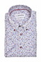 Ledûb Allover Half Circles Pattern Comfort Fabric Blend Short Sleeve Overhemd Licht Grijs