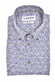 Ledûb Allover Half Circles Pattern Comfort Fabric Blend Short Sleeve Overhemd Midden Blauw