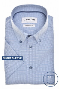 Ledûb Allover Mini Abstract Pattern Button-Down Comfort Blend Fabric Shirt Light Blue