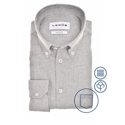 Ledûb Allover Mini Check Pattern Fine Cotton Flannel Shirt Grey