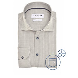 Ledûb Allover Mini Star Pattern Cotton Stretch Overhemd Donker Groen