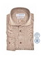 Ledûb Allover Multi Check Fine Cotton Flanel Overhemd Midden Bruin