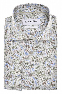 Ledûb Allover Paisley Fantasy Easy-Iron Cotton Overhemd Groen-Blauw