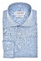 Ledûb Allover Pattern Easy-Iron Cotton Overhemd Midden Blauw
