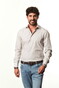 Ledûb Allover Pattern Easy-Iron Cotton Overhemd Zand