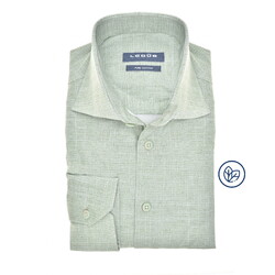 Ledûb Breezy Linen Look Elegance Overhemd Licht Groen