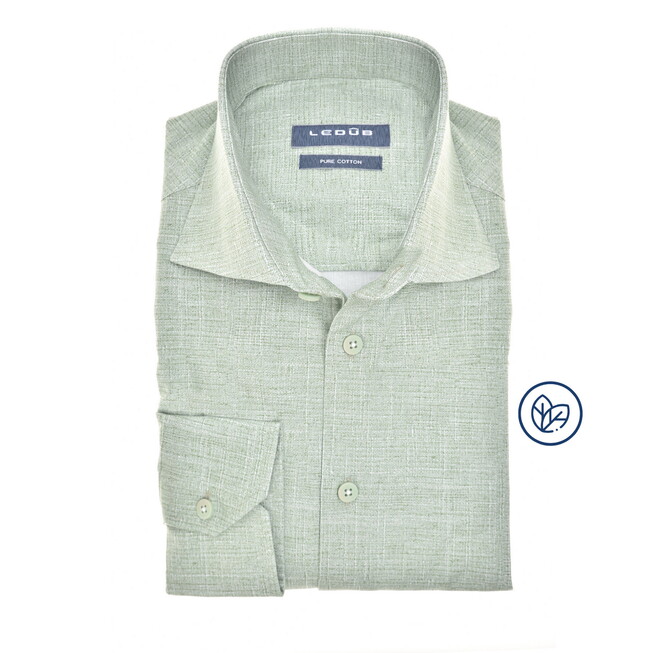 Ledûb Breezy Linen Look Elegance Overhemd Licht Groen