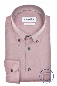 Ledûb Button Down Cotton Non-Iron Overhemd Donker Rood